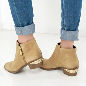 Sam Edelman Holt Camel Suede Leather Ankle Boots